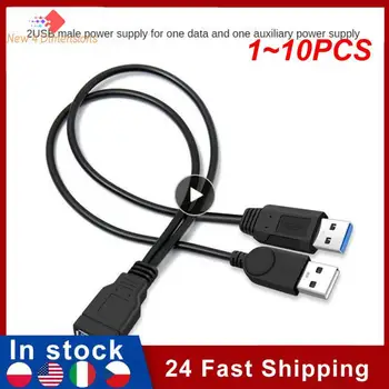 1~10PCS 30cm USB 3.0 į USB 3.0 2.0 USB Female to Dual USB Male Extra Power Data y One Point Two Extension Cable Computer
