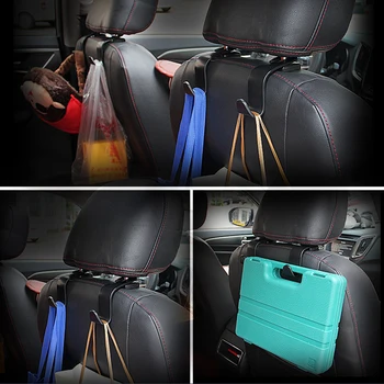 2vnt Automobilio galinės sėdynės kablys Salono kabliai pakabinamam automobilio pakabos krepšiui Automobilio priedas
