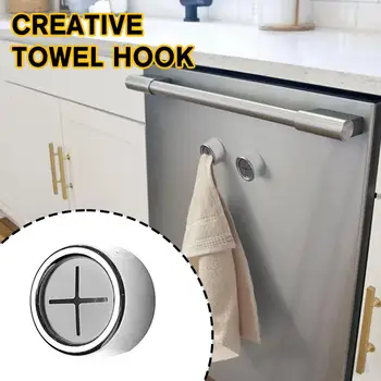 3vnt Creative Towel Hook Adhesive Wall Mounted Towel Holder Non Punching Towel Clip for Bathroom Kitchen Accessories D0K2