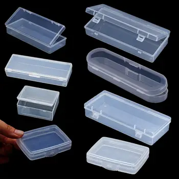 8 dydžiai Maža kvadratinė skaidri plastikinė daiktadėžė papuošalams Deimantų siuvinėjimo amatų karoliukų piliulės Namų laikymo reikmenys