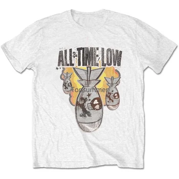 All Time Low Da Bomb marškinėliai trumpomis rankovėmis medvilnės baltumo vyrų dydis nuo S iki 5Xl Hc1540