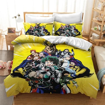 Anime My Hero Academia 3D antklodės užvalkalo pagalvės užvalkalo rinkinys Twin Full Queen King dydžio patalynės komplektas Namų tekstilė jauniems berniukams ir mergaitėms