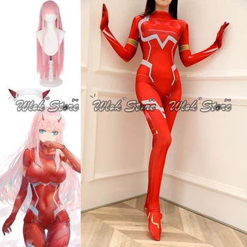 Anime numylėtinis Franxx Cosplay kostiume Zero Two Cosplay kombinezonas Helovino vakarėlio uniforma Seksualios moterys Raudonas Zentai smėlinukas