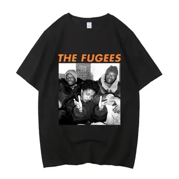 Aukštos kokybės hiphopo grupė Fugees marškinėliai Vyriški medvilniniai ES dydžio trišakiai Unisex mados marškinėliai Trumpomis rankovėmis marškinėliai Gatvės drabužiai Vyras