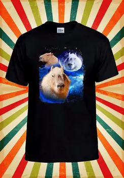 Capybara Meme Moon marškinėliai Funny Cool Men Women Unisex Beisbolo marškinėliai Top 3098