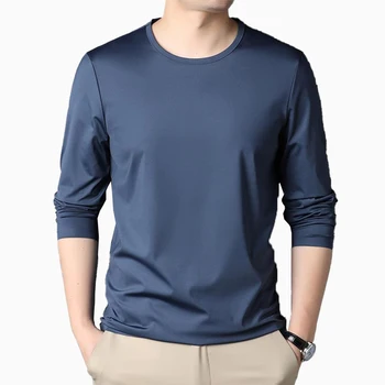 Casual Vyriški marškinėliai Solid Color Slim Fit ilgomis rankovėmis Pagrindiniai apatiniai marškiniai Palaidinė Muscle Top Workout Tee Marškinėliai Drabužiai
