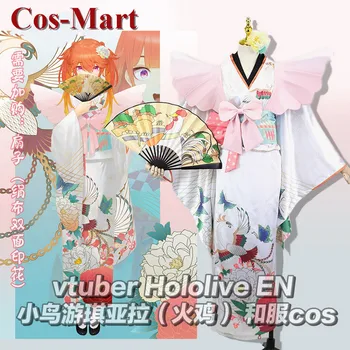 Cos-Mart Anime Vtuber Hololive EN Takanashi Kiara Cosplay kostiumas Mielas Kimono uniforma Moteriška veikla Vakarėlis Vaidmenų žaidimų apranga
