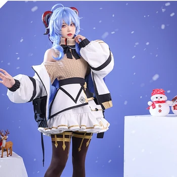 COS parduotuvė Anime žaidimas Genshin Impact Ganyu laisvalaikio drabužiai Difuzinė paroda Helovinas Karnavalo vaidmuo CosPlay kostiumas pilnas komplektas