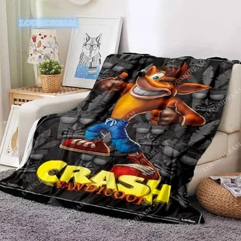 Crash Bandicoot Mesti antklodę Minkštos flanelinės plonos antklodės lovai SofaCover lovatiesė Home Deco pikniko antklodė lovoms Nešiojama