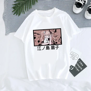 Danganronpa marškinėliai Moterys Kawaii Nagito Komaeda Tops Unisex Anime Harajuku marškinėliai Animacinis filmas Ouma Kokichi Grafiniai trišakiai Moteris