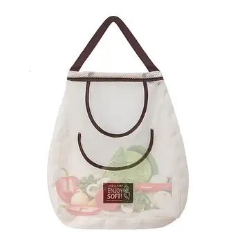 Daugkartinio naudojimo virtuvės pakabinamas tinklinis krepšys Pagrindinis vaisių ir daržovių laikymo tinklinis krepšys imbierui Česnakai Bulvės Svogūnai