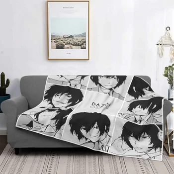 Dazai Osamu antklodės Flanel atspausdintas pledas Anime kvėpuojantis super minkštas mesti antklodes lovos biuro lovatiesėms