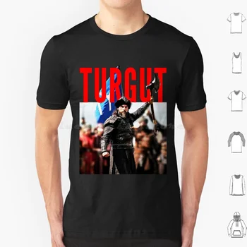 Dirilis Turgut-Flag-Sword Colour Edition marškinėliai Big Size 100% medvilnė Dirilis Ertugrul Atgimstanti Turkijos Serie vėliava