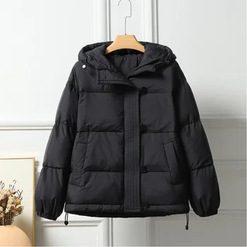 Down Jacket Women's Short 2023 Winter New Loose Small Thickened Puffer Jacket White Duck Down Coat
