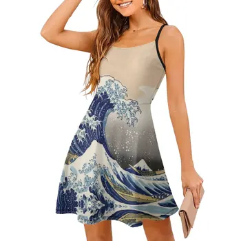 Egzotika Didžioji banga nuo Kanagawa Premium moteriška suknelė Moteriški drabužiai Juokingos naujovės Klubų suknelės