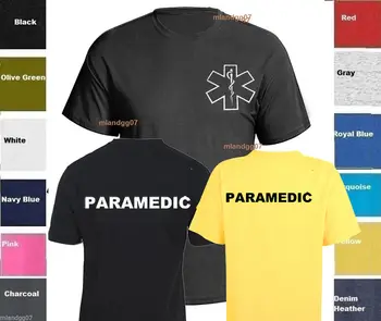EMS Star of Life emblema Paramediko marškinėliai 100% medvilniniai O-Neck trumpomis rankovėmis Casual vyriški marškinėliai Dydis: S-3XL
