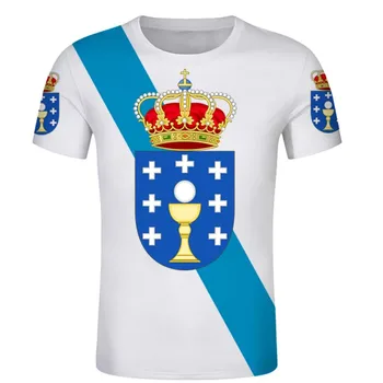 Galisijos marškinėliai ISPANAI Galiza Tshirts Vėliavos emblema Trikotažiniai marškinėliai Pasidaryk pats autonominė bendruomenė Miesto pavadinimas Numeris Vaikų sportiniai marškinėliai