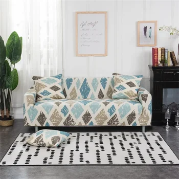 Geometrinio stiliaus sofos užvalkalas Elastinės reguliuojamos sofos užvalkalai Kampinis sofos užvalkalas Namų reguliuojamų sofų užvalkalai su 2 ir 3 vietomis