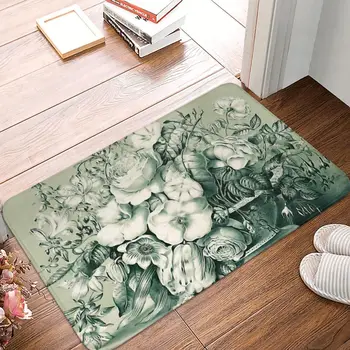 Gėlių neslystantis durų kilimėlis Antikvarinė svetainė Virtuvės kilimėlis Sveiki atvykę kilimas Flanelinis modernus dekoras
