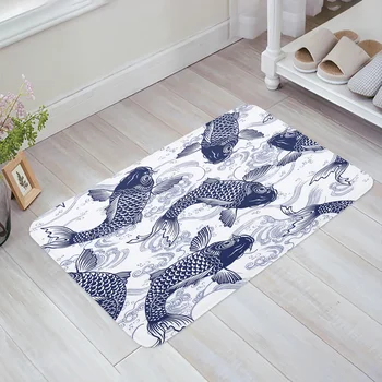 japoniško stiliaus mėlynų karpių bangos vonios kilimėlis koridoriaus kilimas virtuvės kilimėlis įėjimo durų kilimėliai pasveikinimo kambario grindų maldos kilimėlis durų kilimėlis