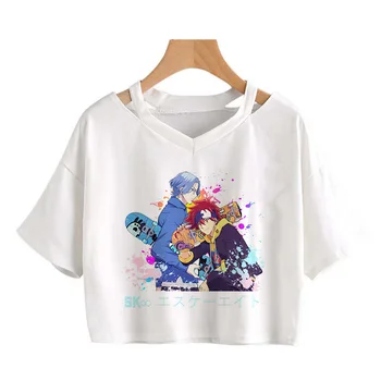 japonų anime SK8 Begalybės marškinėliai Moterys Kawaii animacinis filmas Riedlentė Berniukai Grafiniai trikotažai Harajuku Y2k Crop Tops marškinėliai Moteris