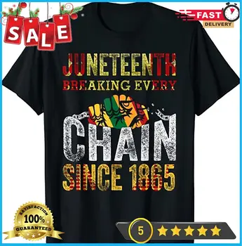 Juneteenth Breaking Every Chain Since 1865 Men Women Kids marškinėliai ilgomis rankovėmis