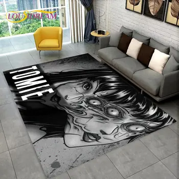 Junji Ito Tomie Kawakami vaiduoklių zonos kilimėlis didelis,kiliminis kilimas svetainei miegamasis sofa durų kilimėlis apdaila,neslystantis grindų kilimėlis 3D