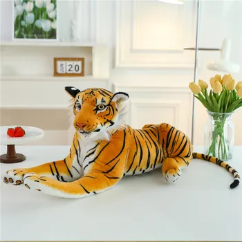 Kawaii Didelis tigras Pliušinė žaislinė lėlė Patogi pagalvė Apkabinimo pagalvėlė Iškamša Gyvūnų dovana suaugusiems Vaikų kambarys Namų dekoravimas G45