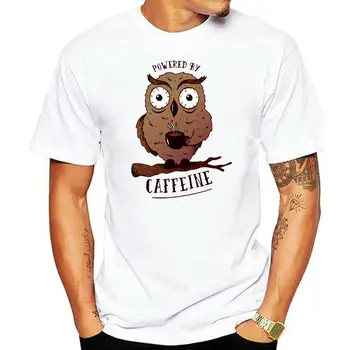 Kofeino pelėda - Kavos moteriški marškinėliai Tee Tshirt Tee marškinėliai