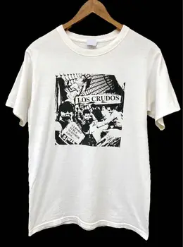 Los Crudos Punk Band marškinėliai, medvilniniai balti marškiniai, unisex marškinėliai TE5573 ilgomis rankovėmis