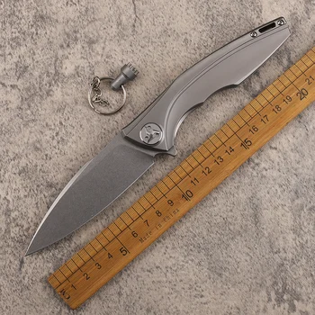 M390 plieninis sulankstomas vaisių peilis TC4 titano lydinio rankena lauko kempingas medžioklė žvejyba išgyvenimo EDC įrankio peilis