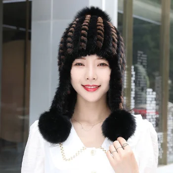 Mada Korėjiečių moterų šilta skrybėlė Sustorėję audinės plaukai Kasdienis kailis Šiaudinė skrybėlė Didelis ruožas Žiemos tendencija Lauko šalta skrybėlė 2023