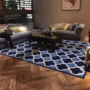 Madingas mėlynas Viduržemio jūros regiono buitinis kilimas prabangi svetainė kavos staliukas kilimas miegamasis studijų lova antklodė