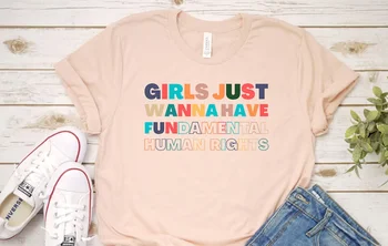 Merginos tiesiog nori turėti pagrindines žmogaus teises marškinėliai feministiniai marškiniai moterys,pagrindinės moterys trumpomis rankovėmis viršutinis trikotažas O kaklas y2k