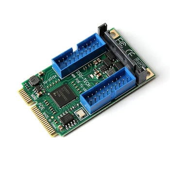 Mini PCI Express USB 3.0 adapteris Mini PCI-E į USB 4 prievado adapterio išplėtimo kortelė Mini Pcie USB3.0 keitiklis