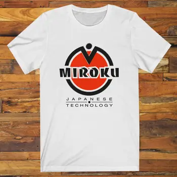 Miroku Japan Guns šaunamųjų ginklų logotipas Vyriški balti marškinėliai Dydis nuo S iki 5XL ilgomis rankovėmis