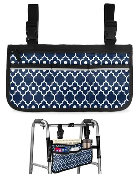 mėlynas Maroko geometrinis vežimėlio krepšys su kišenėmis Porankis šoniniai krepšiai Elektrinis paspirtukas Vaikščiojimo rėmas Laikymo maišelis