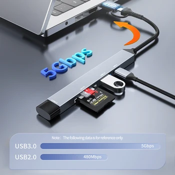 Naujas USB/TYPE-C All-in-One High Speed 3.0 HUB TF/SD Card HUB Splitter PD Data Transfer Hub for PC Accessorie