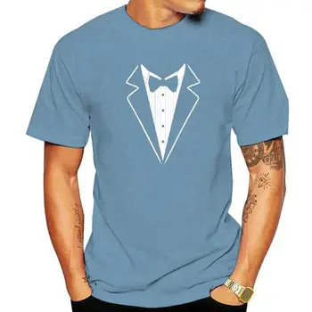 Naujovė Smokingas su Bowtie Funny Unisex Graphic Fashion Nauji medvilniniai marškinėliai trumpomis rankovėmis O-Neck Harajuku marškinėliai