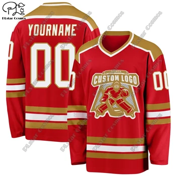 New Hockey Jersey Colorful Series V Neck Long Sleeve Personalized Custom 3D Printed Colour Casual Sweat Team Gift C15