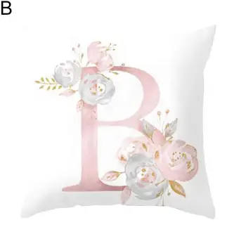Pagalvėlės užvalkalas Pagalvės dėklas Gėlių spauda Anglų abėcėlė Juosmuo Vestuvių lovos dekoras