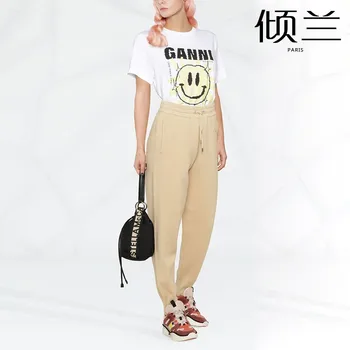 PATADS French S Family 23 Early Autumn New Women's Waist Drawrope Double S Logo Soft Knitted Pants PA00943