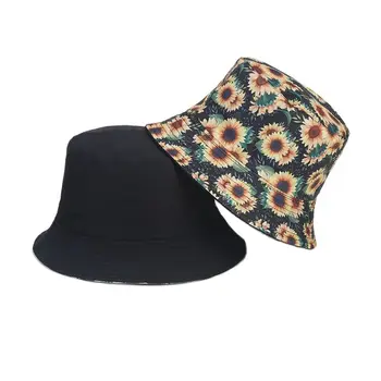 Pavasario medvilnės gėlių spausdinimo kaušas Skrybėlė Žvejo skrybėlė Lauko kelionių saulės kepurė vyrams ir moterims 200