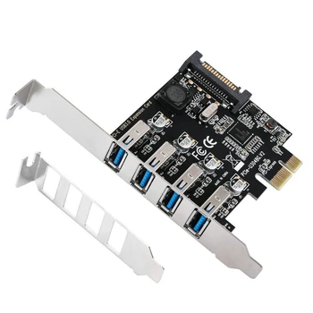 PCI-E į USB 4 prievadų išplėtimo kortelę Vidinis USB3.0 šakotuvo keitiklis, skirtas 