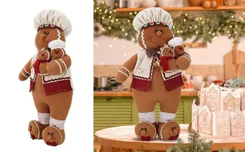 Pliušinis meduolių žmogus Kalėdų iškamša Gyvūnų apkabinimo pagalvė Pliušinė žaislinė lėlė Animacinis filmas Minkšta anime žaislinė pagalvė Namų dekoravimui