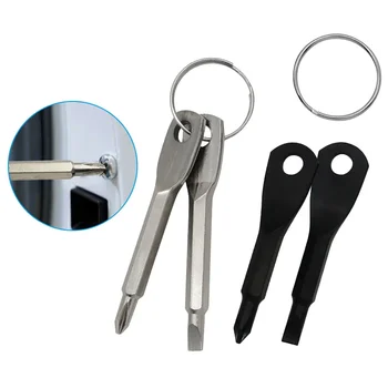 Preciziškai lieto plieno nešiojama daugiafunkcinė raktų pakabukas su atsuktuvu Lauko scewdriver Bit Key tipo Scewdriver