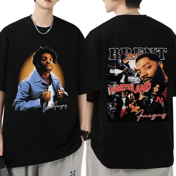 Reperio Brent Faiyaz marškinėliai Wasteland Graphic Print marškinėliai Unisex Hip Hop Harajuku Oversized marškinėliai trumpomis rankovėmis Gatvės apranga