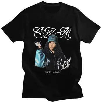 Reperis SZA CTRL X SOS Albumas Spausdinti marškinėliai Vintage Punk Unisex marškinėliai Oversized Vyrai Hip Hop Harajuku Medvilniniai marškinėliai Gatvės apranga