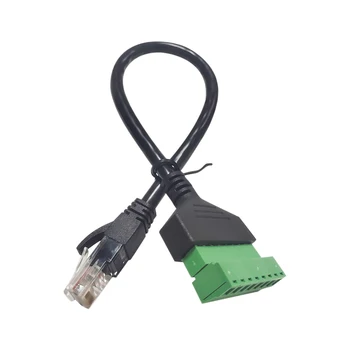 RJ45 prisukti gnybtų bloką 8p jungtis Ethernet RJ45 vyriška krištolo galvutė į 8 kontaktų sraigtinį gnybtų tinklo adapterį, skirtą vaizdo stebėjimo DVR