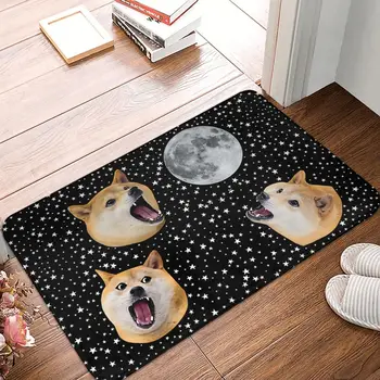 Shiba Inu Neslidus durų kilimėlis Vonios kilimėlis Three Doge Night Howling At The Moon Prieškambario kilimas Pasveikinimo kilimas Namų dekoras